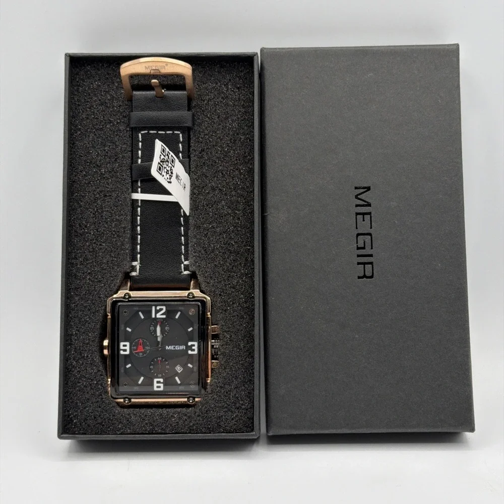 MEGIR Men's Analogue Army Military Chronograph M2061 Quartz Watch Needs Battery